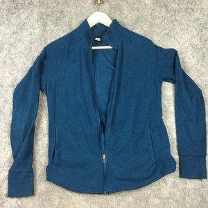 Old Navy Jacket M Womens Go Dry Active French Terry Full Zip Sweater Navy Blue